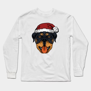 dog Rottweiler dog santa Christmas Long Sleeve T-Shirt